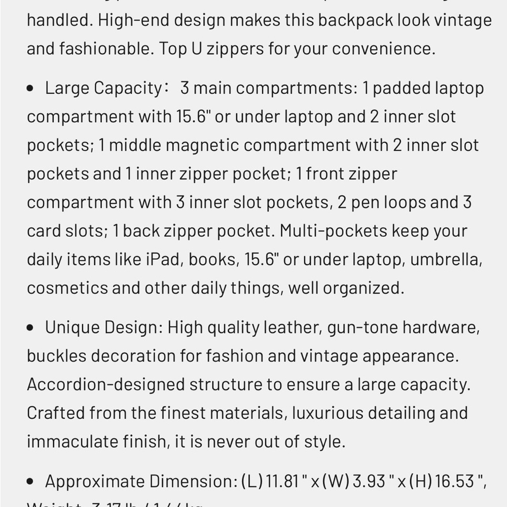 Cluci Two-Tone Leather Black and Light Gray Backpack - Picture 5 of 7